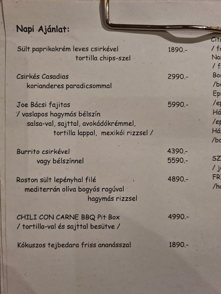Menu Joe Bácsi Restaurant-8
